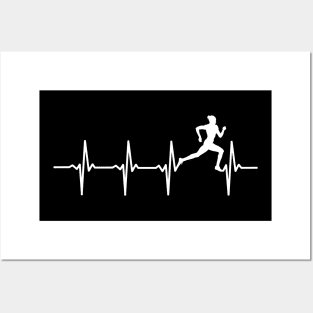 Running Heartbeat Gift For Runners & Joggers Posters and Art